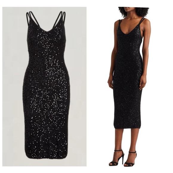 Ralph Lauren Collection Purple Label Sequin Cocktail Bodycon Midi Dress XL $3k - Picture 1 of 10